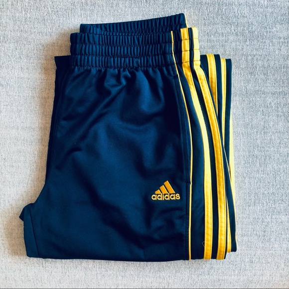 adidas Other - ADIDAS NAVY/YELLOW YOUTH ATHLETIC PANTS